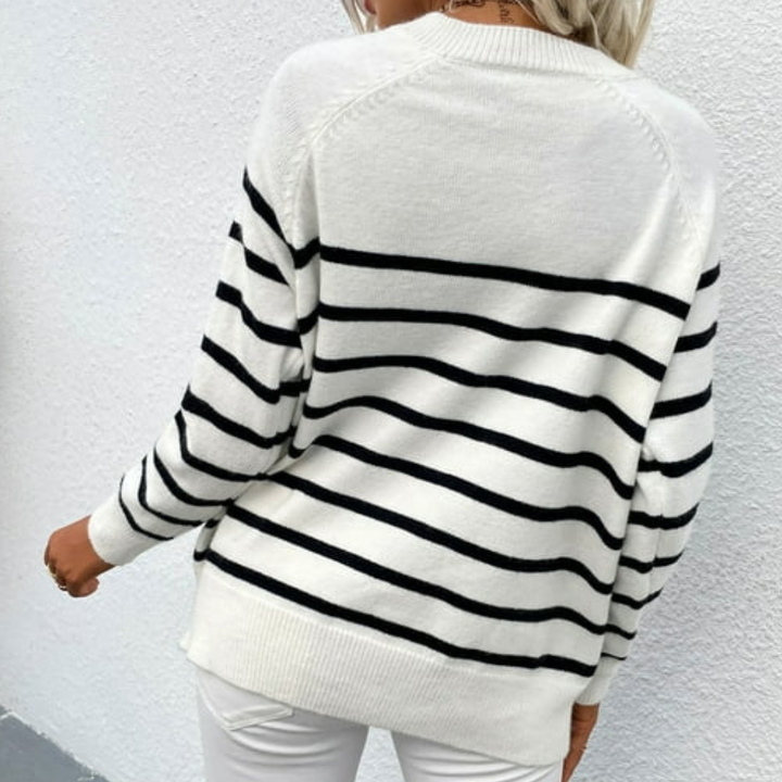 LIYA - Moderne Stribet Sweater til Damer